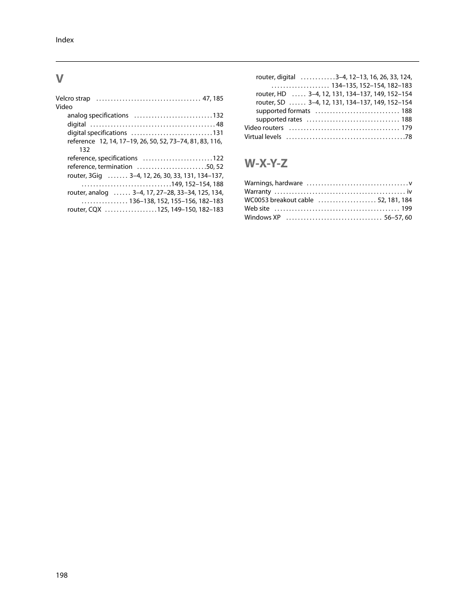 W-x-y-z | Grass Valley CR Series v.3.2 User Manual | Page 210 / 212