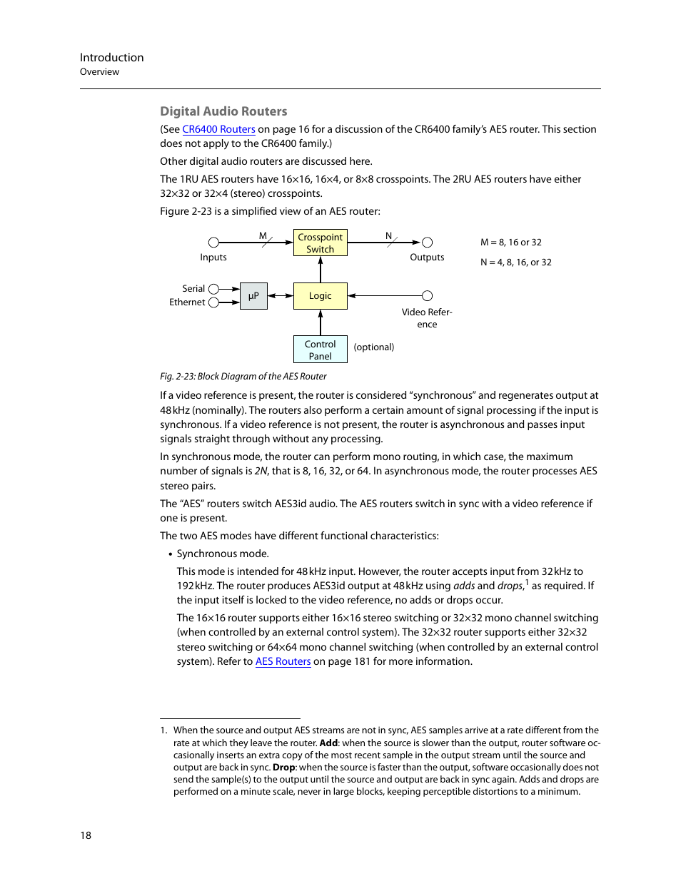 Digital audio routers | Grass Valley CR Series v.3.2 User Manual | Page 30 / 212