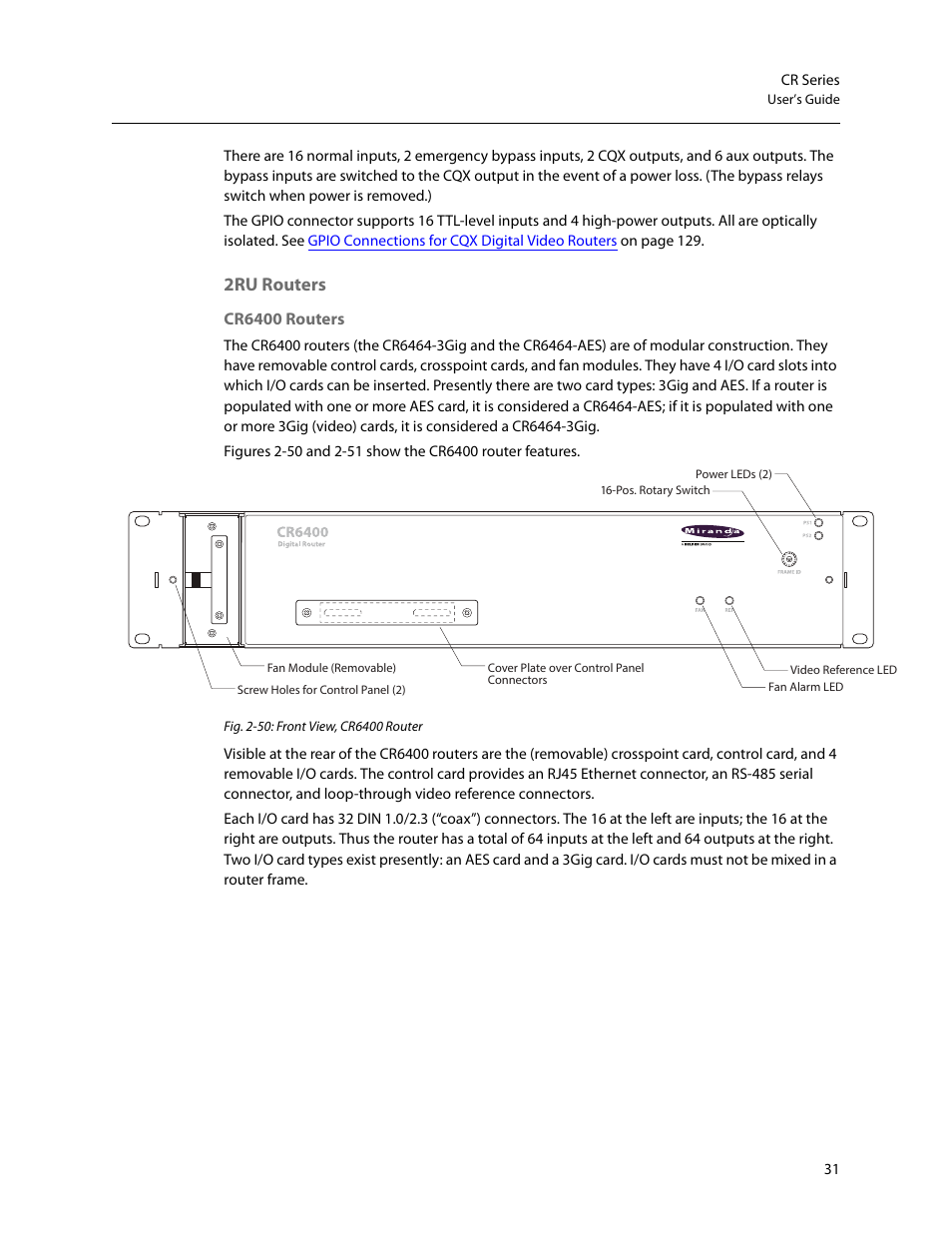 2ru routers | Grass Valley CR Series v.3.2 User Manual | Page 43 / 212