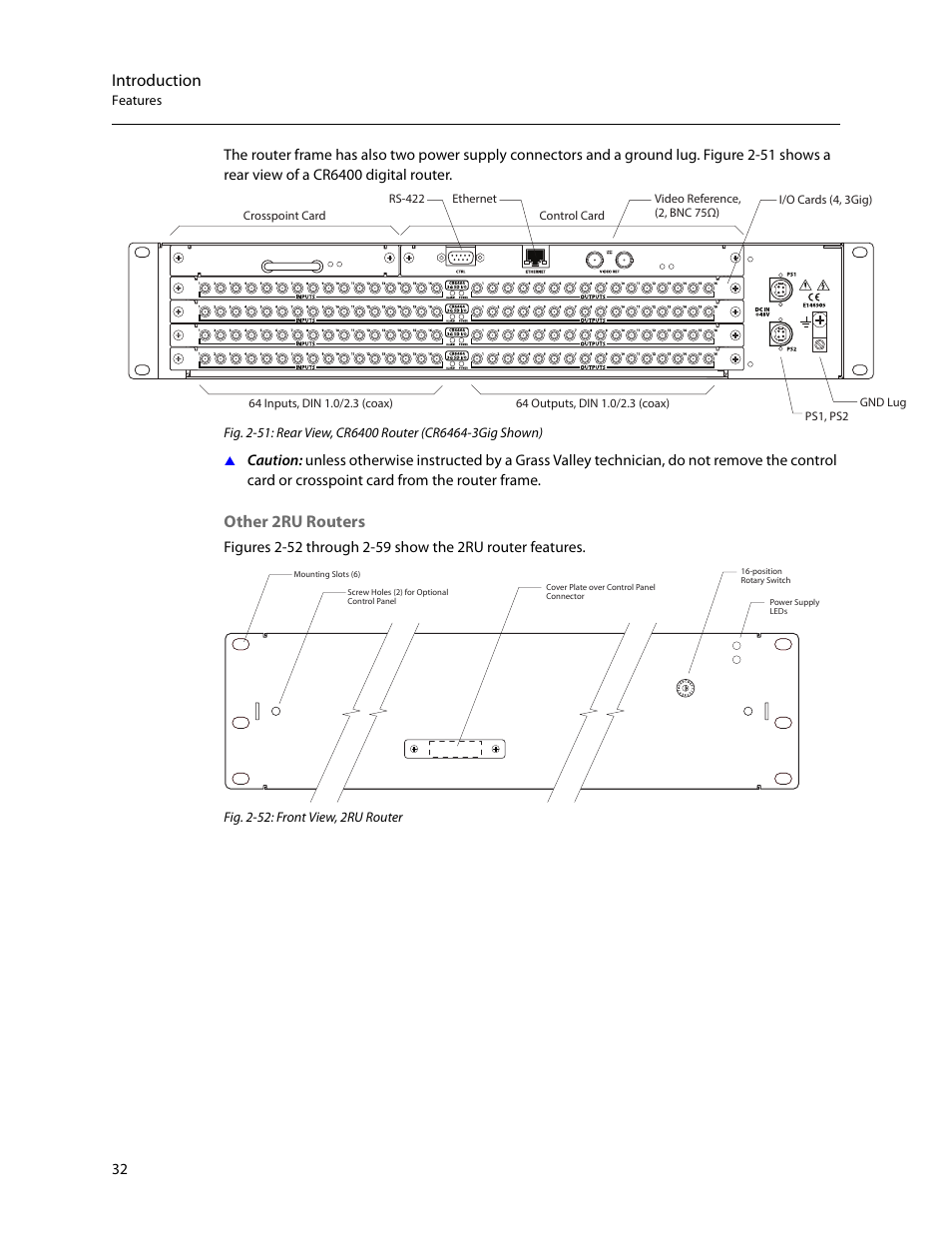 D 2-51, Introduction, Other 2ru routers | Grass Valley CR Series v.3.2 User Manual | Page 44 / 212