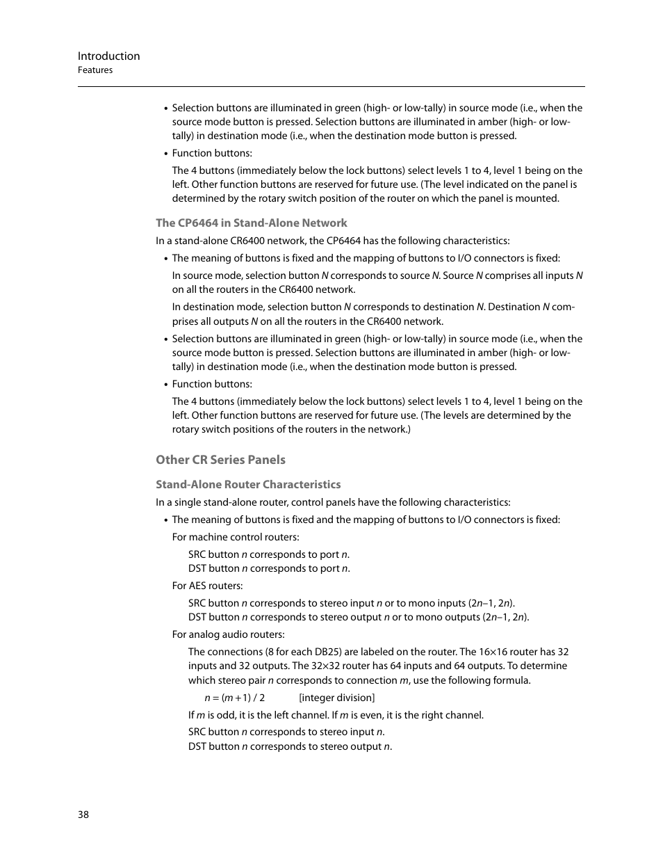 Other cr series panels | Grass Valley CR Series v.3.2 User Manual | Page 50 / 212