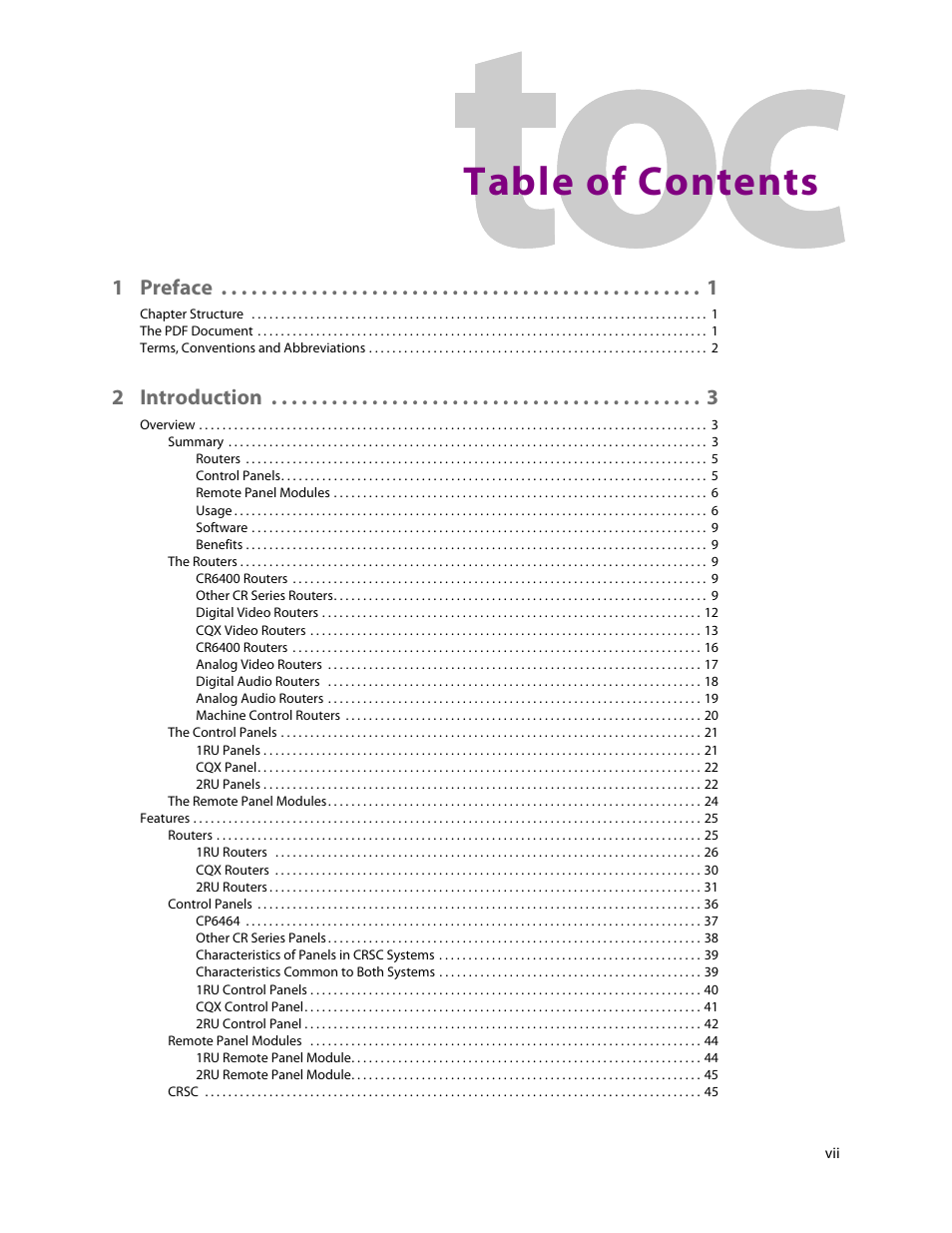 Grass Valley CR Series v.3.2 User Manual | Page 7 / 212