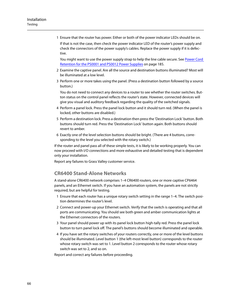 Cr6400 stand-alone networks | Grass Valley CR Series v.3.2 User Manual | Page 78 / 212