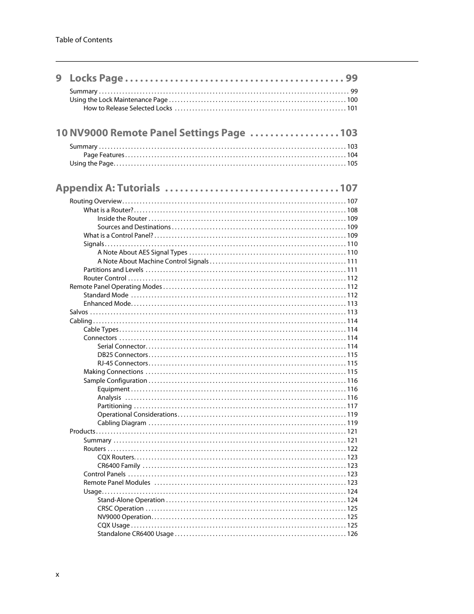 9 locks page, Appendix a: tutorials | Grass Valley CRSC v.3.2 User Manual | Page 10 / 186