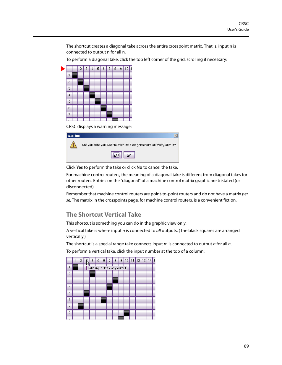 The shortcut vertical take | Grass Valley CRSC v.3.2 User Manual | Page 101 / 186