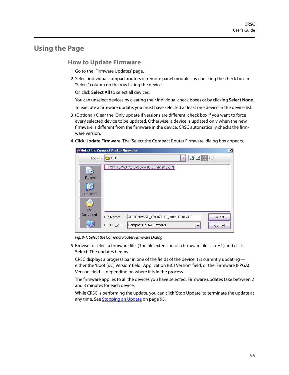 How to update firmware, Using the page | Grass Valley CRSC v.3.2 User Manual | Page 107 / 186