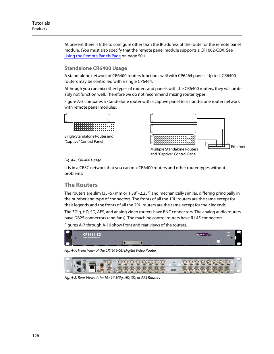 The routers, Standalone cr6400 usage | Grass Valley CRSC v.3.2 User Manual | Page 138 / 186