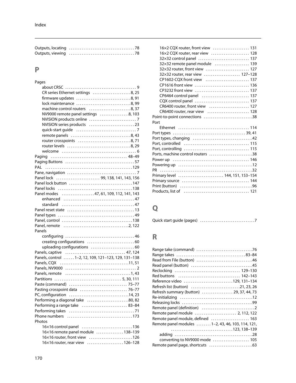 Grass Valley CRSC v.3.2 User Manual | Page 182 / 186