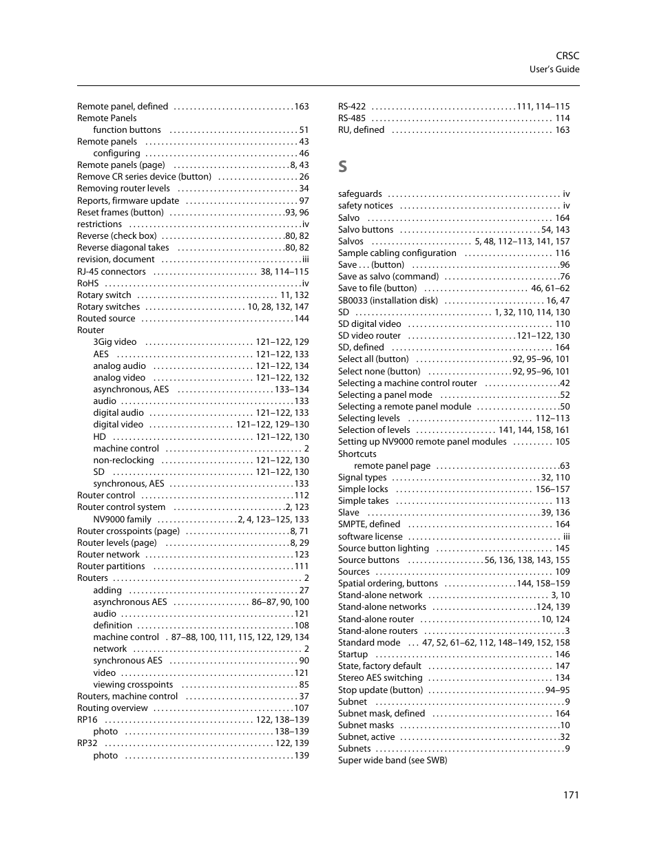 Grass Valley CRSC v.3.2 User Manual | Page 183 / 186