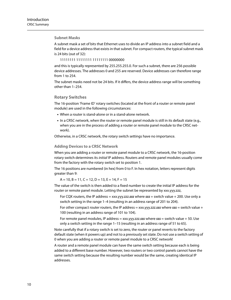 Rotary switches | Grass Valley CRSC v.3.2 User Manual | Page 22 / 186