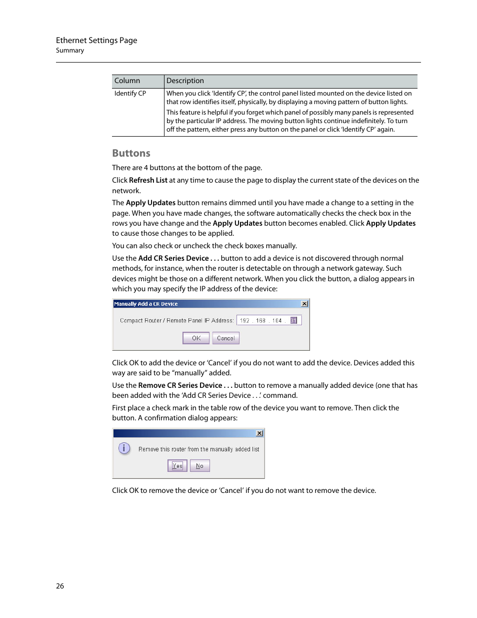 Buttons | Grass Valley CRSC v.3.2 User Manual | Page 38 / 186