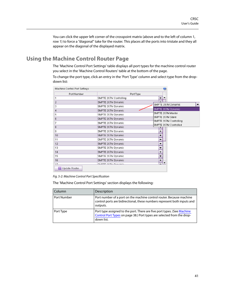 Using the machine control router page | Grass Valley CRSC v.3.2 User Manual | Page 53 / 186