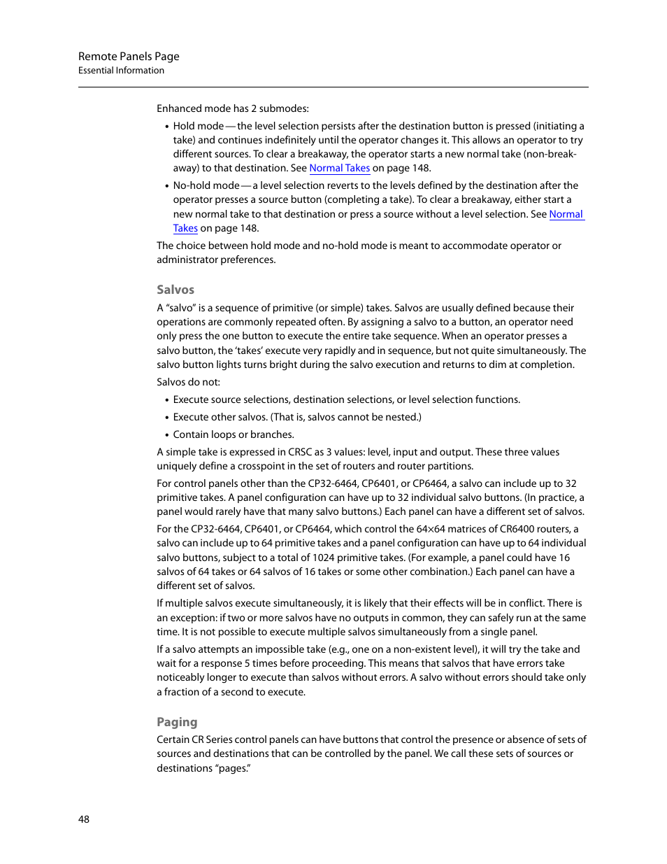 Salvos paging, Salvos, Paging | Grass Valley CRSC v.3.2 User Manual | Page 60 / 186