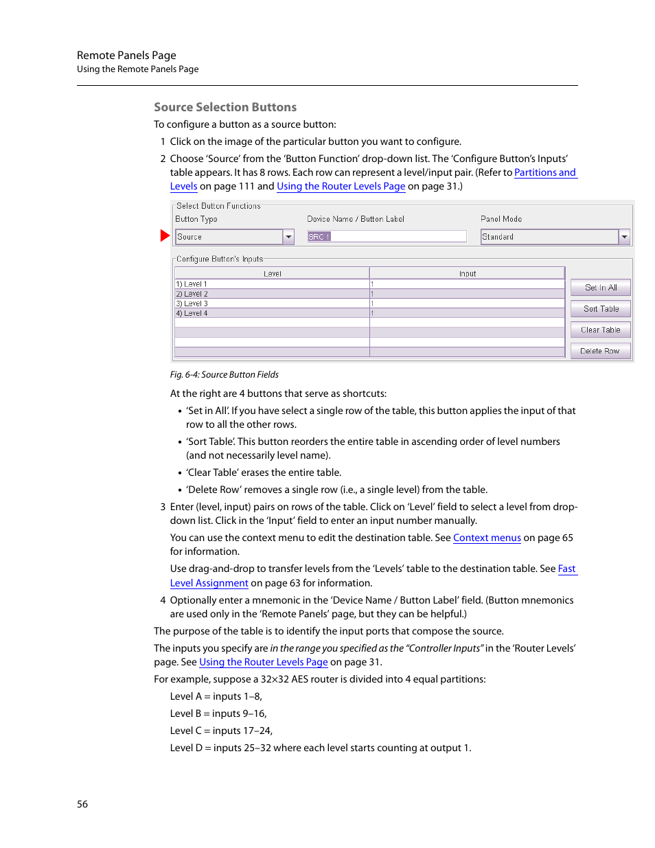 Source selection buttons | Grass Valley CRSC v.3.2 User Manual | Page 68 / 186