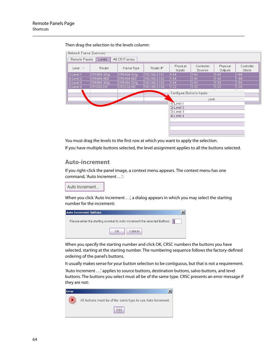 Auto-increment | Grass Valley CRSC v.3.2 User Manual | Page 76 / 186
