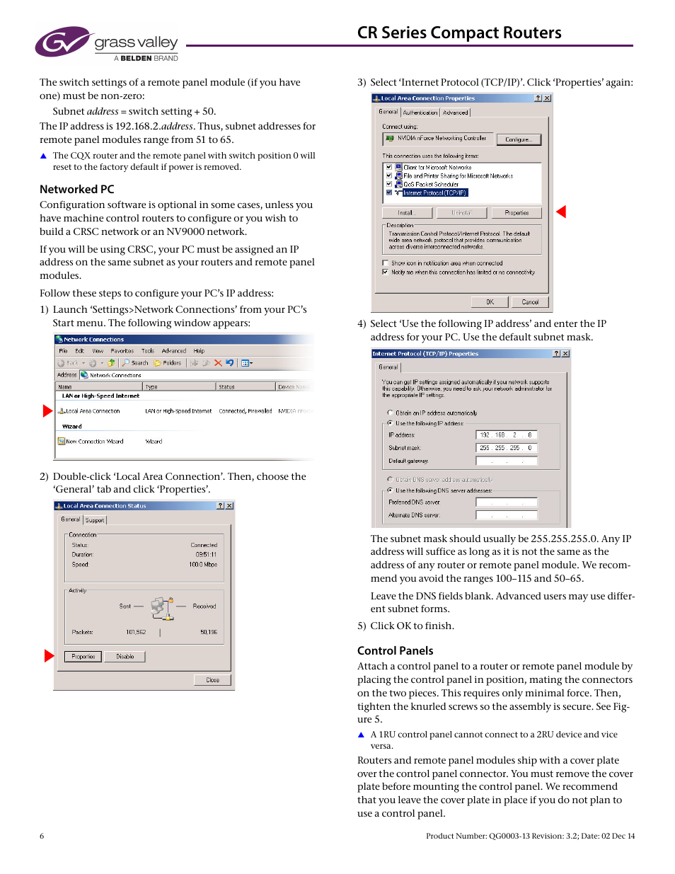 Cr series compact routers | Grass Valley CR Series Quick Start v.3.2 User Manual | Page 6 / 10