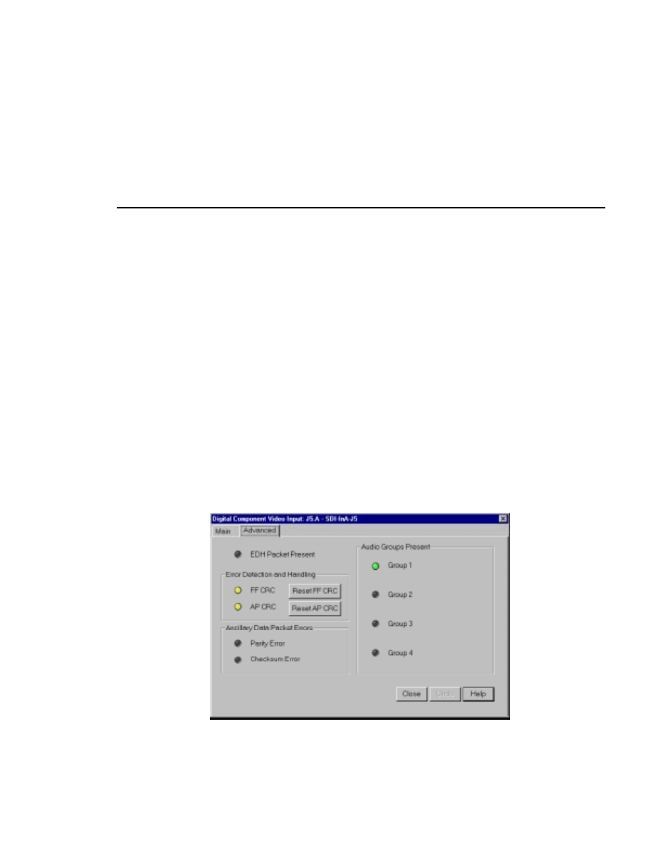 Enable dither, Serial digital component video input advanced | Grass Valley PDR v.2.1 User Manual | Page 53 / 158