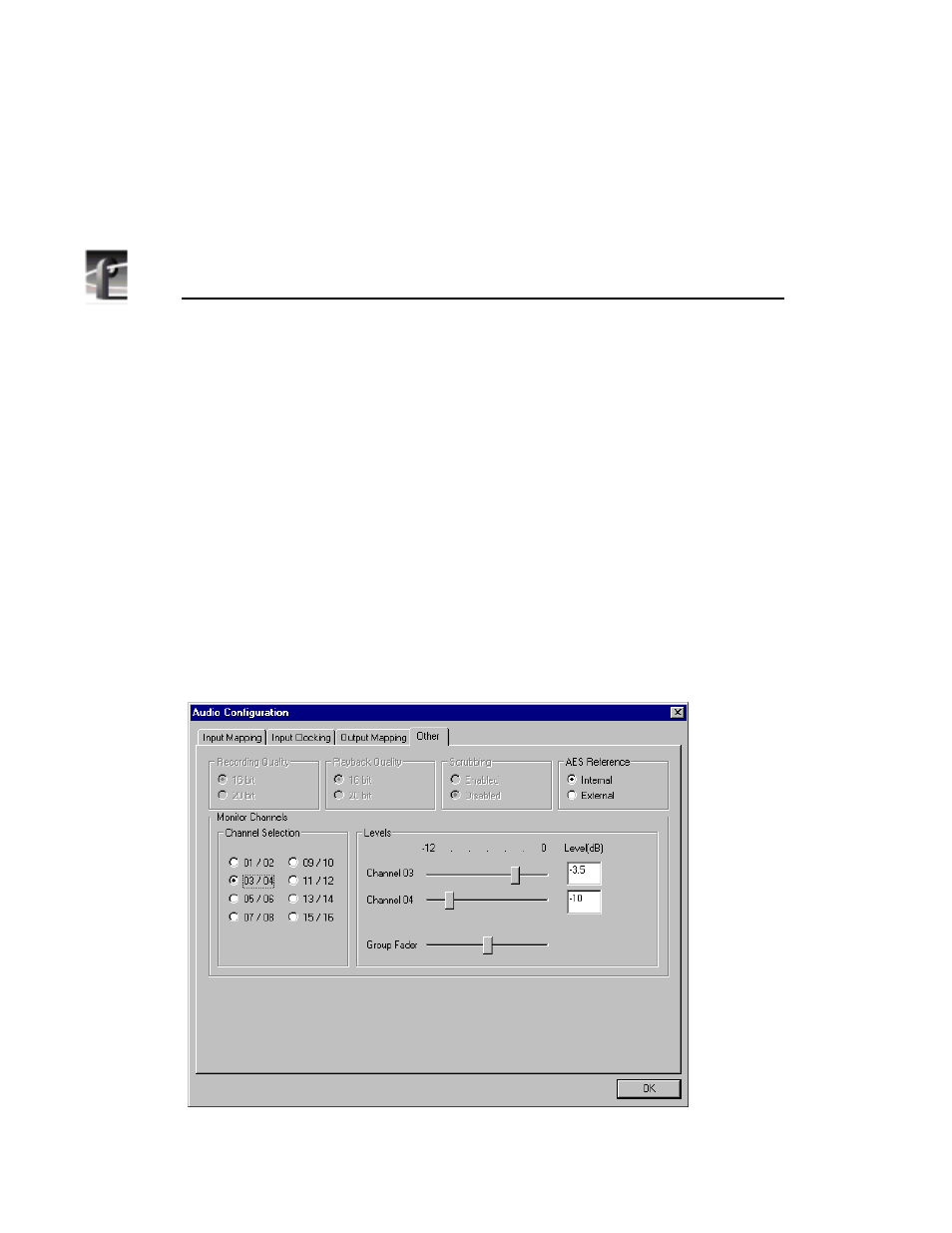 Audio configuration other tab | Grass Valley PDR v.2.2 User Manual | Page 100 / 350