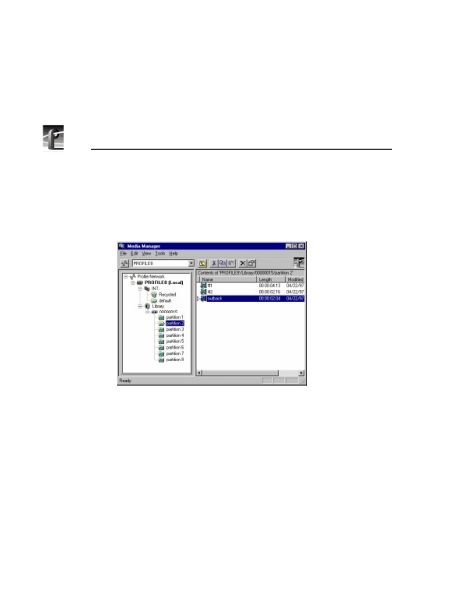 Media manager | Grass Valley PDR v.2.2 User Manual | Page 32 / 350