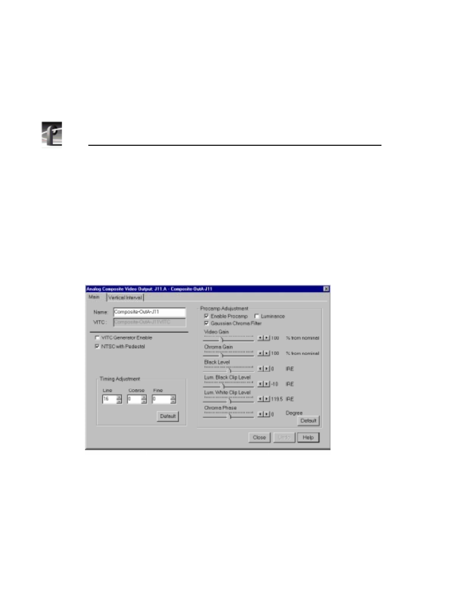 Video output, Analog composite video output, Changing the procamp adjustments | Grass Valley PDR v.2.2 User Manual | Page 72 / 350