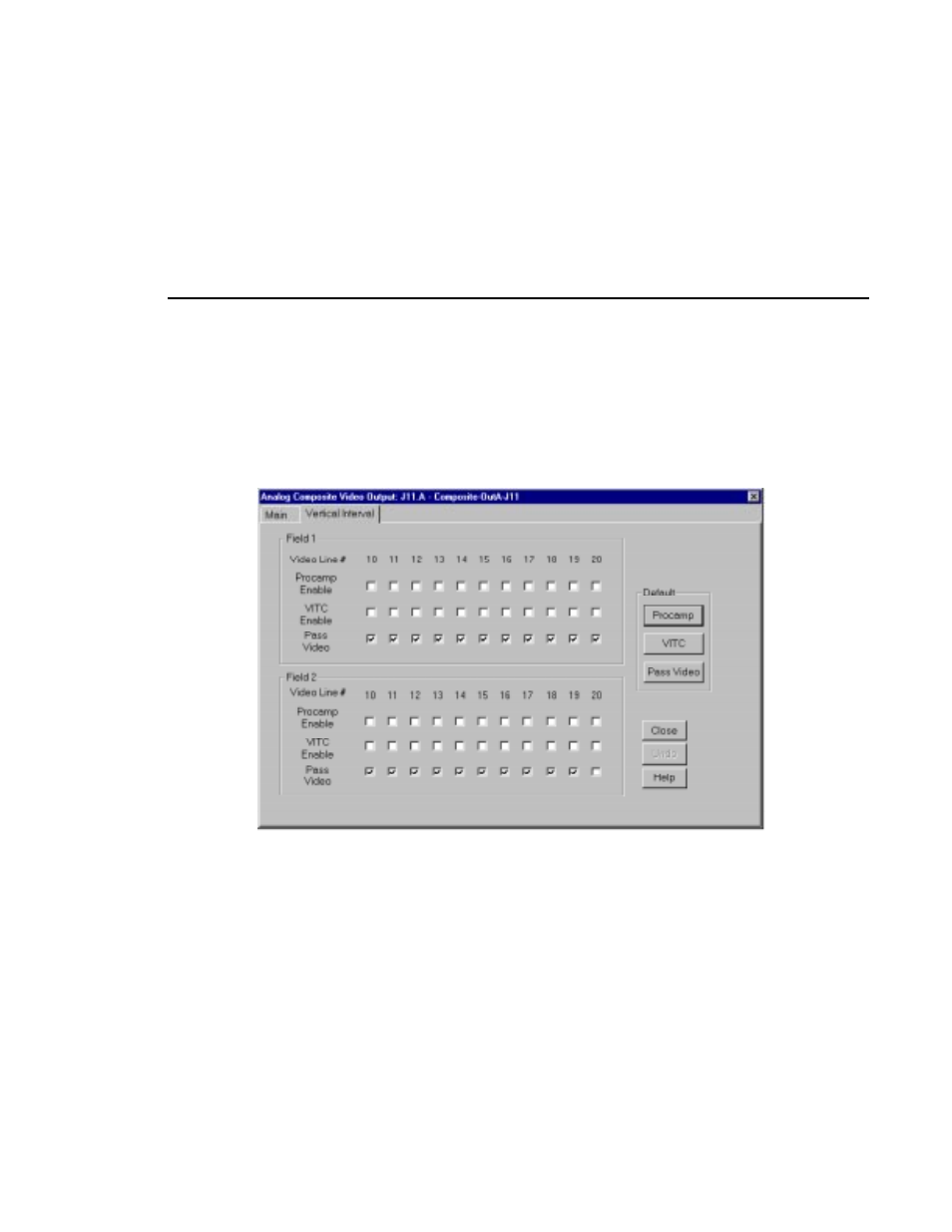 Analog composite video output vertical interval | Grass Valley PDR v.2.2 User Manual | Page 75 / 350