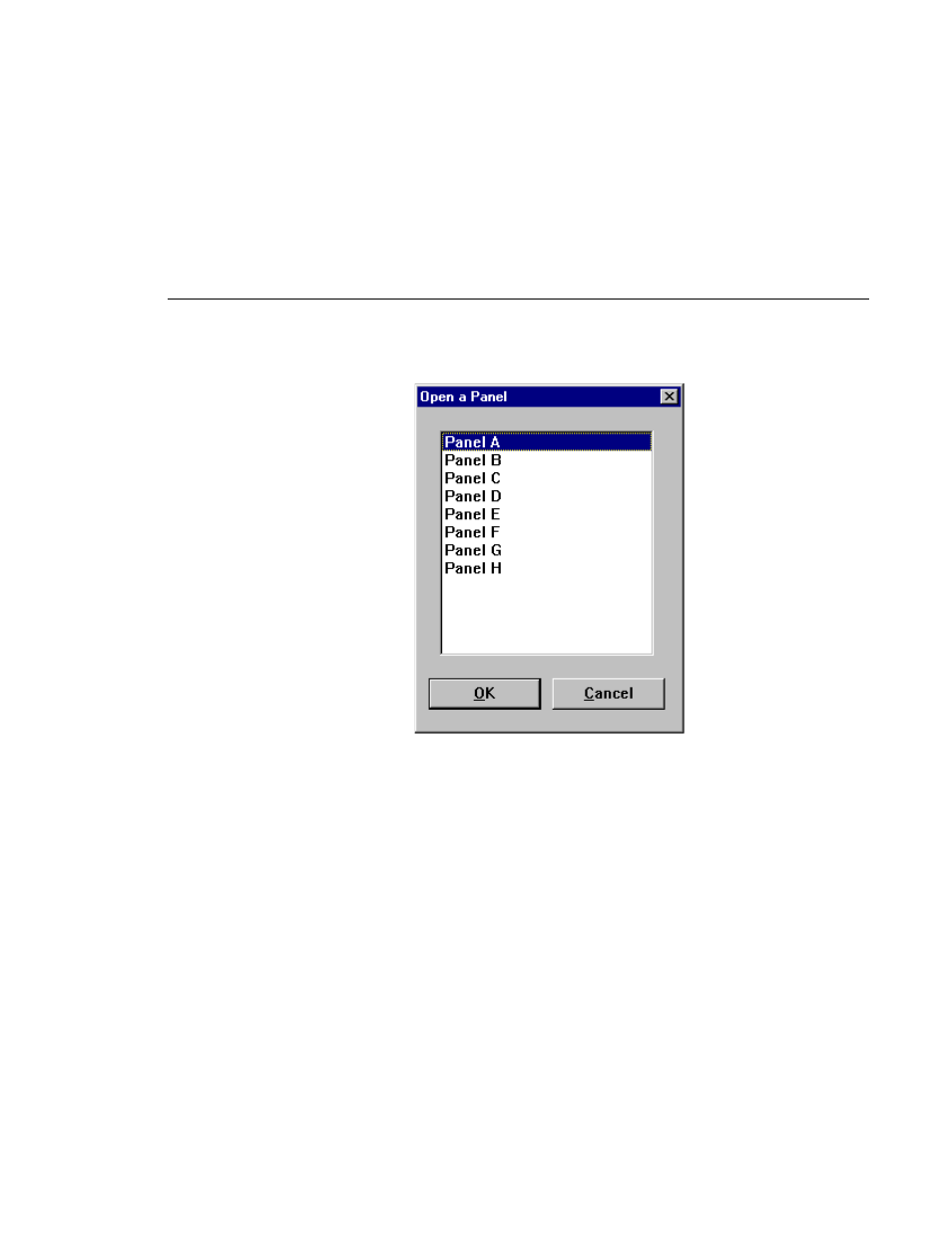 Making a panel active, Arranging panels and icons, Making a panel active arranging panels and icons | Open panel dialog box | Grass Valley PROFILE FAMILY v.2.5 User Manual | Page 187 / 394