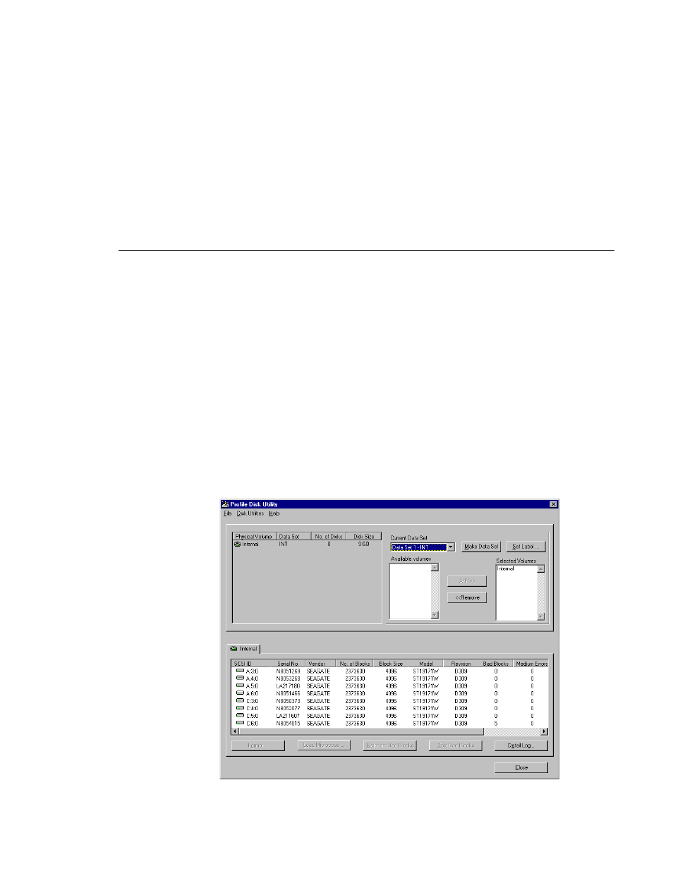 Using the profile disk utility, Chapter 5, 101 profile disk utility window | Chapter 5, “using the profile disk utility | Grass Valley PROFILE FAMILY v.2.5 User Manual | Page 203 / 394