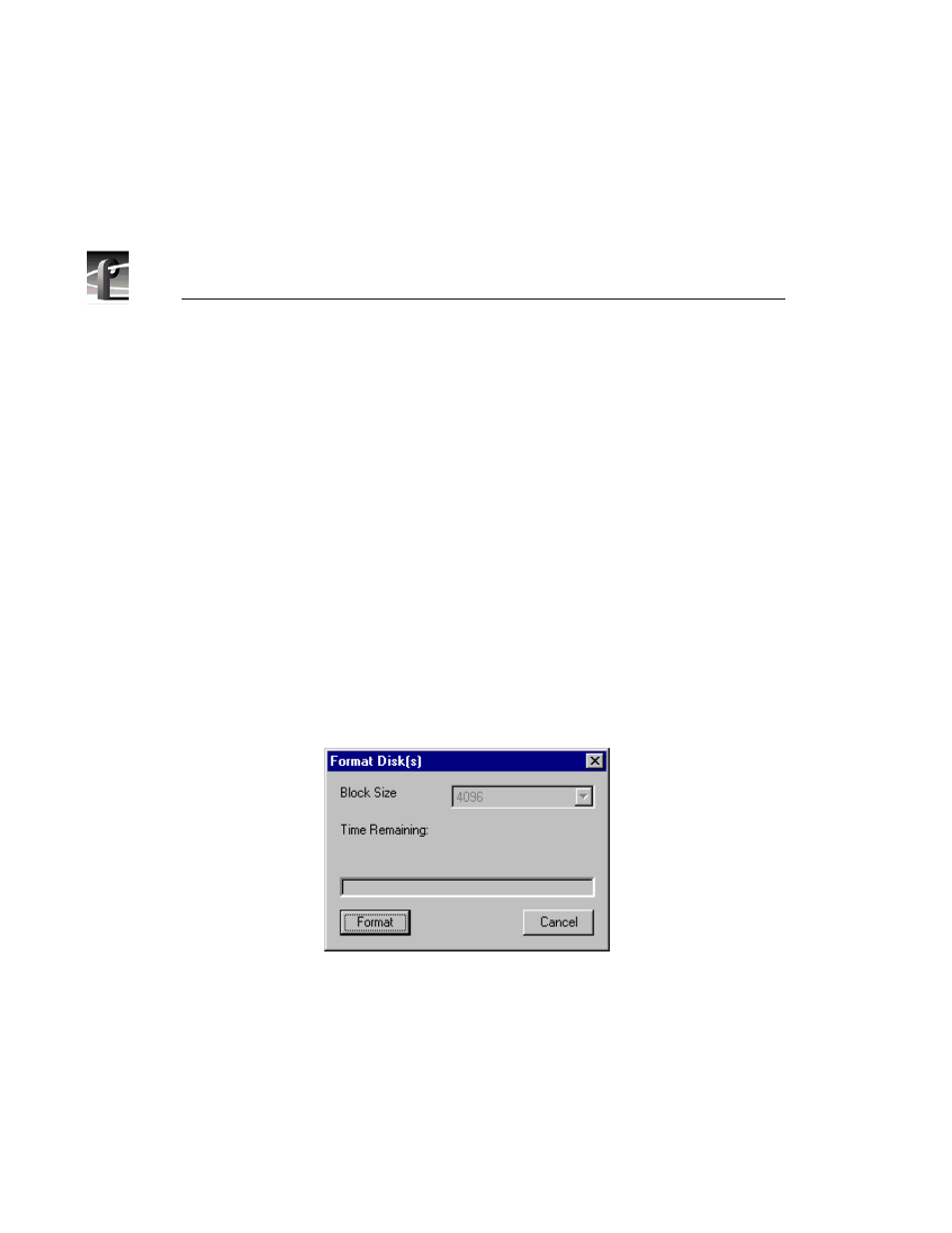 Formatting a disk volume, 103 format disk(s) dialog box | Grass Valley PROFILE FAMILY v.2.5 User Manual | Page 206 / 394
