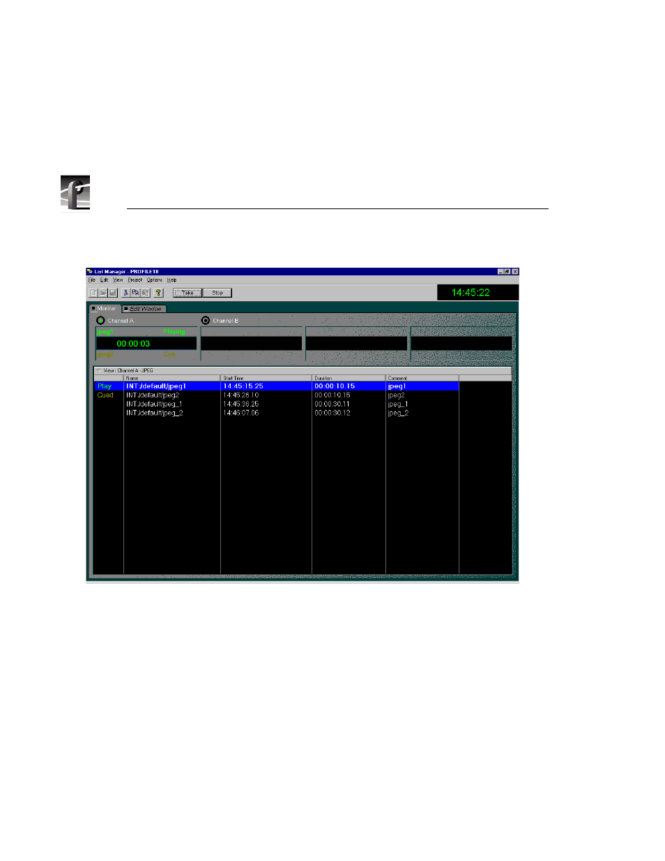 136 a basic playback list | Grass Valley PROFILE FAMILY v.2.5 User Manual | Page 288 / 394