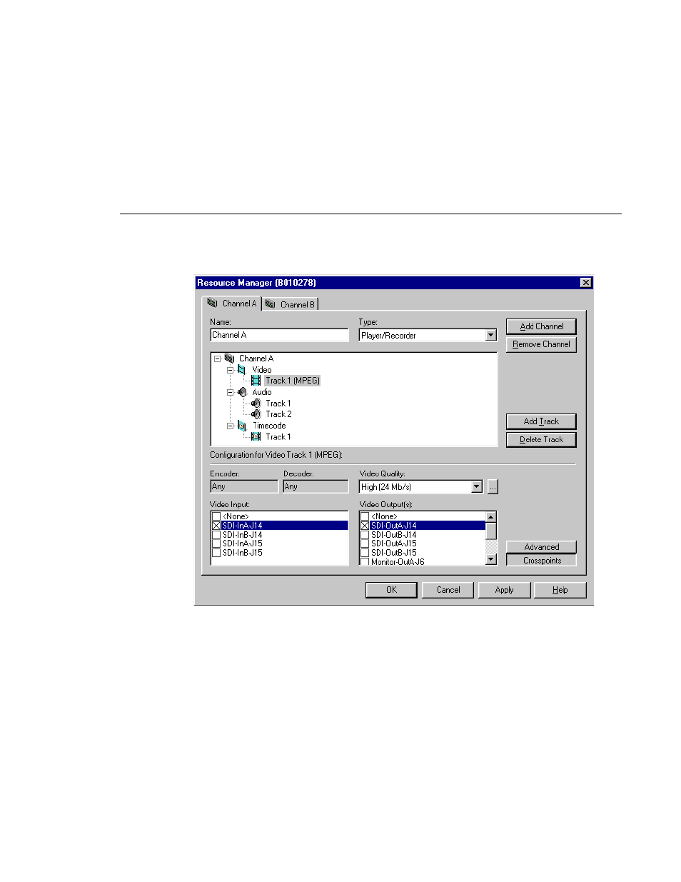 153 mpeg video track settings, Figure 153 | Grass Valley PROFILE FAMILY v.2.5 User Manual | Page 321 / 394