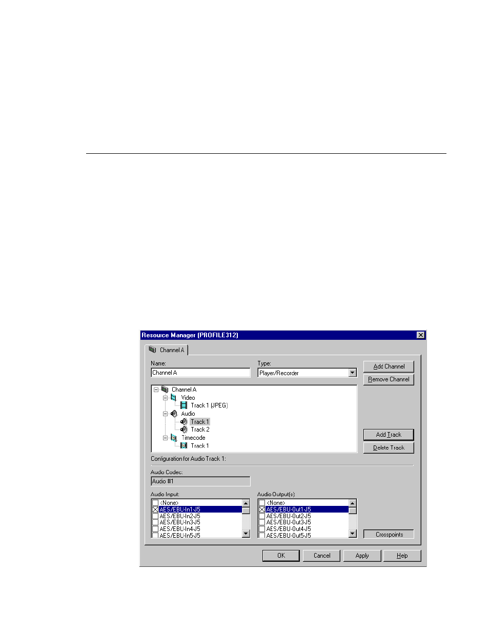 Configuring audio resources, 158 audio inputs and outputs | Grass Valley PROFILE FAMILY v.2.5 User Manual | Page 327 / 394