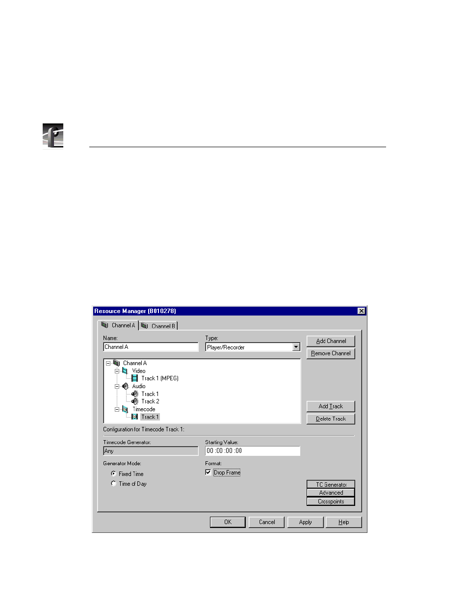 Timecode generator settings, 164 timecode generator controls | Grass Valley PROFILE FAMILY v.2.5 User Manual | Page 334 / 394
