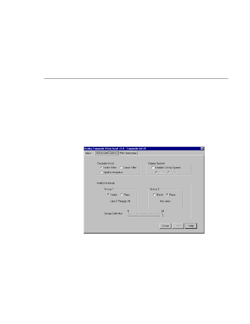 Analog composite video input advanced control | Grass Valley PROFILE FAMILY v.2.5 User Manual | Page 55 / 394