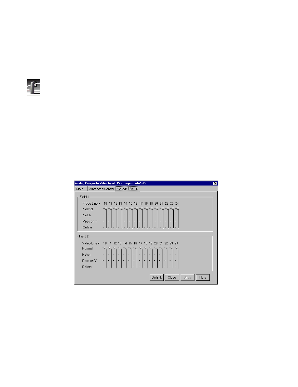 Analog composite video input vertical interval | Grass Valley PROFILE FAMILY v.2.5 User Manual | Page 60 / 394