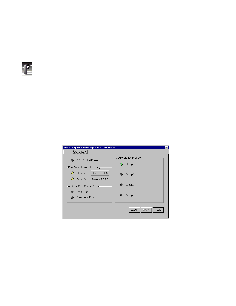 Serial digital component video input advanced, Serial digital component video input, advanced | Grass Valley PROFILE FAMILY v.2.5 User Manual | Page 66 / 394