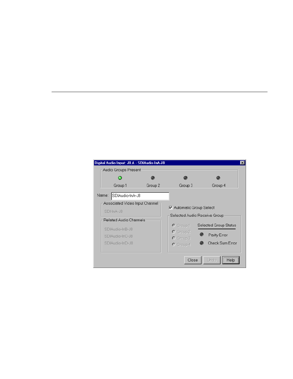 Digital audio input, Digital audio input dialog box | Grass Valley PROFILE FAMILY v.2.5 User Manual | Page 79 / 394