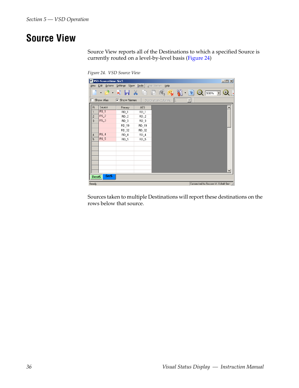 Source view | Grass Valley Visual Status Display v.2.0 User Manual | Page 36 / 52