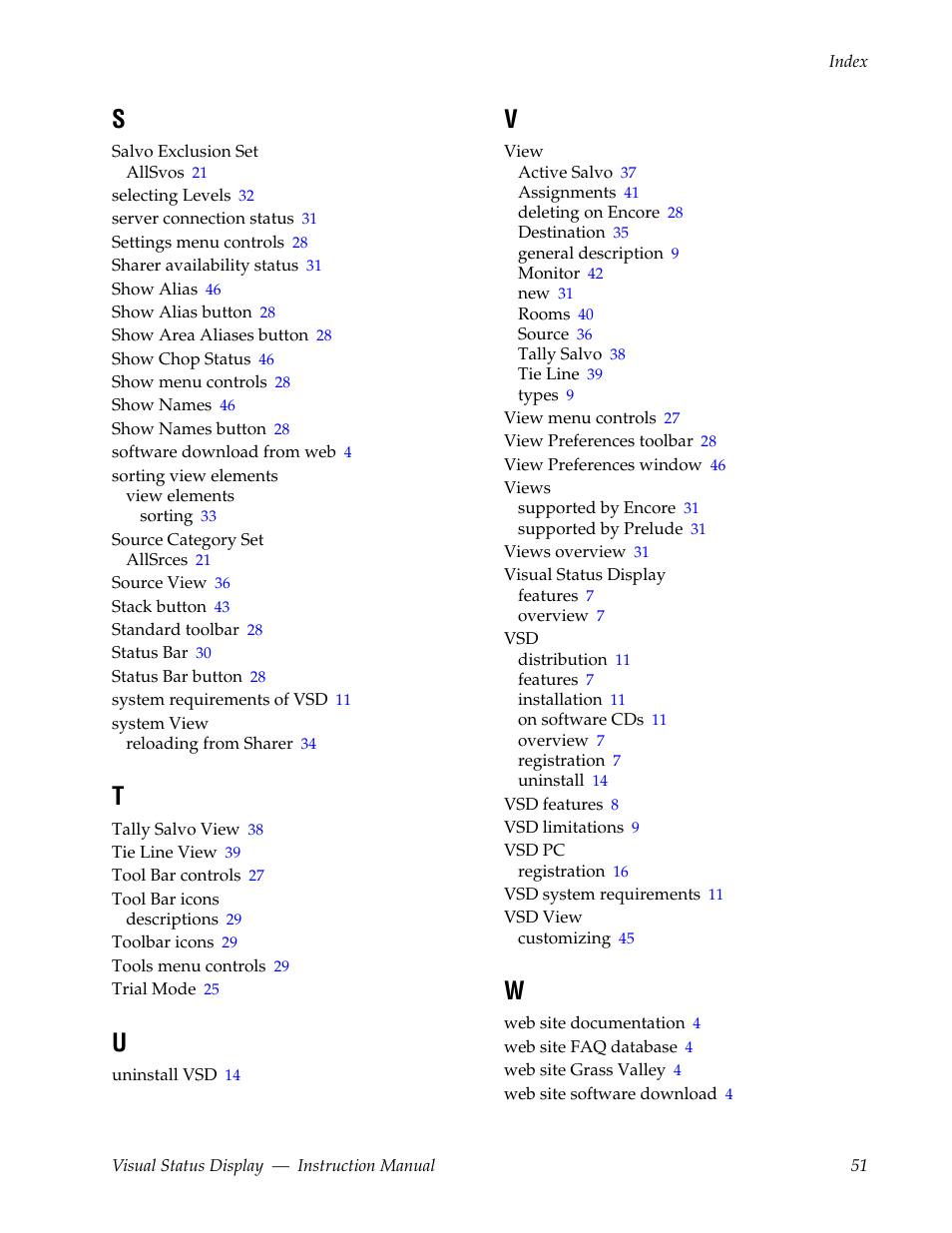 Grass Valley Visual Status Display v.2.0 User Manual | Page 51 / 52