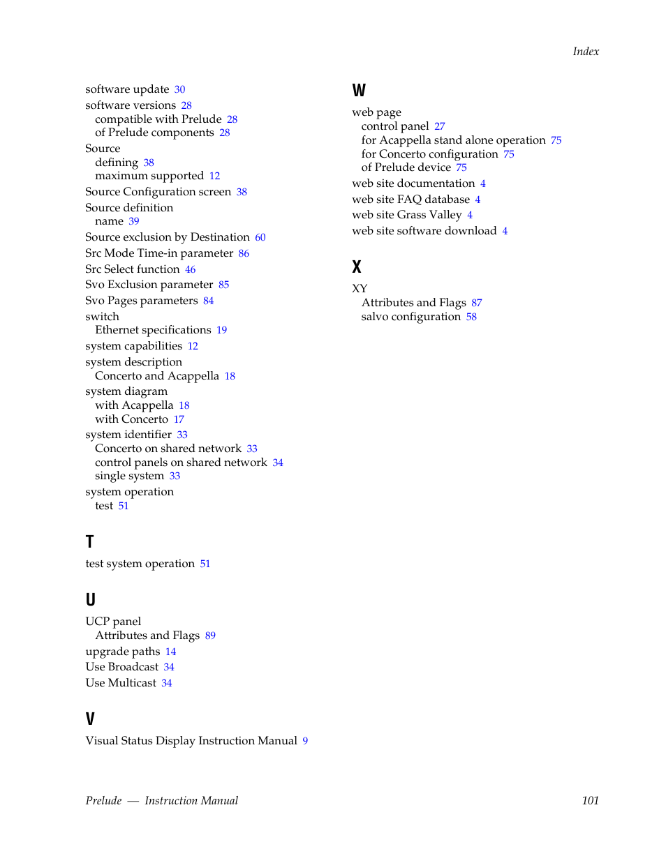 Grass Valley Prelude v.3.0 User Manual | Page 101 / 102