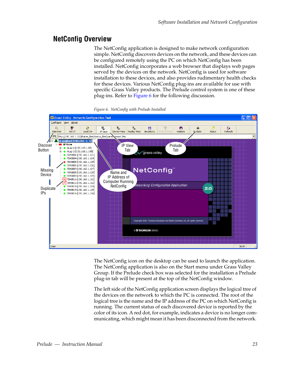 Netconfig overview | Grass Valley Prelude v.3.0 User Manual | Page 23 / 102