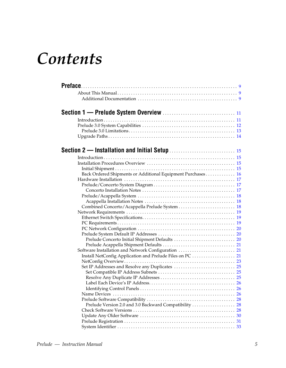 Grass Valley Prelude v.3.0 User Manual | Page 5 / 102