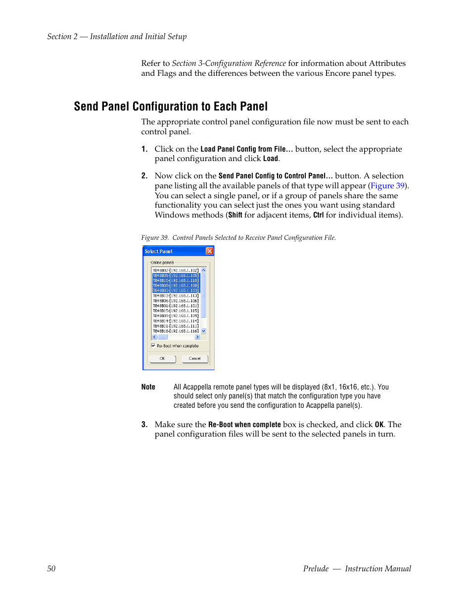 Send panel configuration to each panel | Grass Valley Prelude v.3.0 User Manual | Page 50 / 102