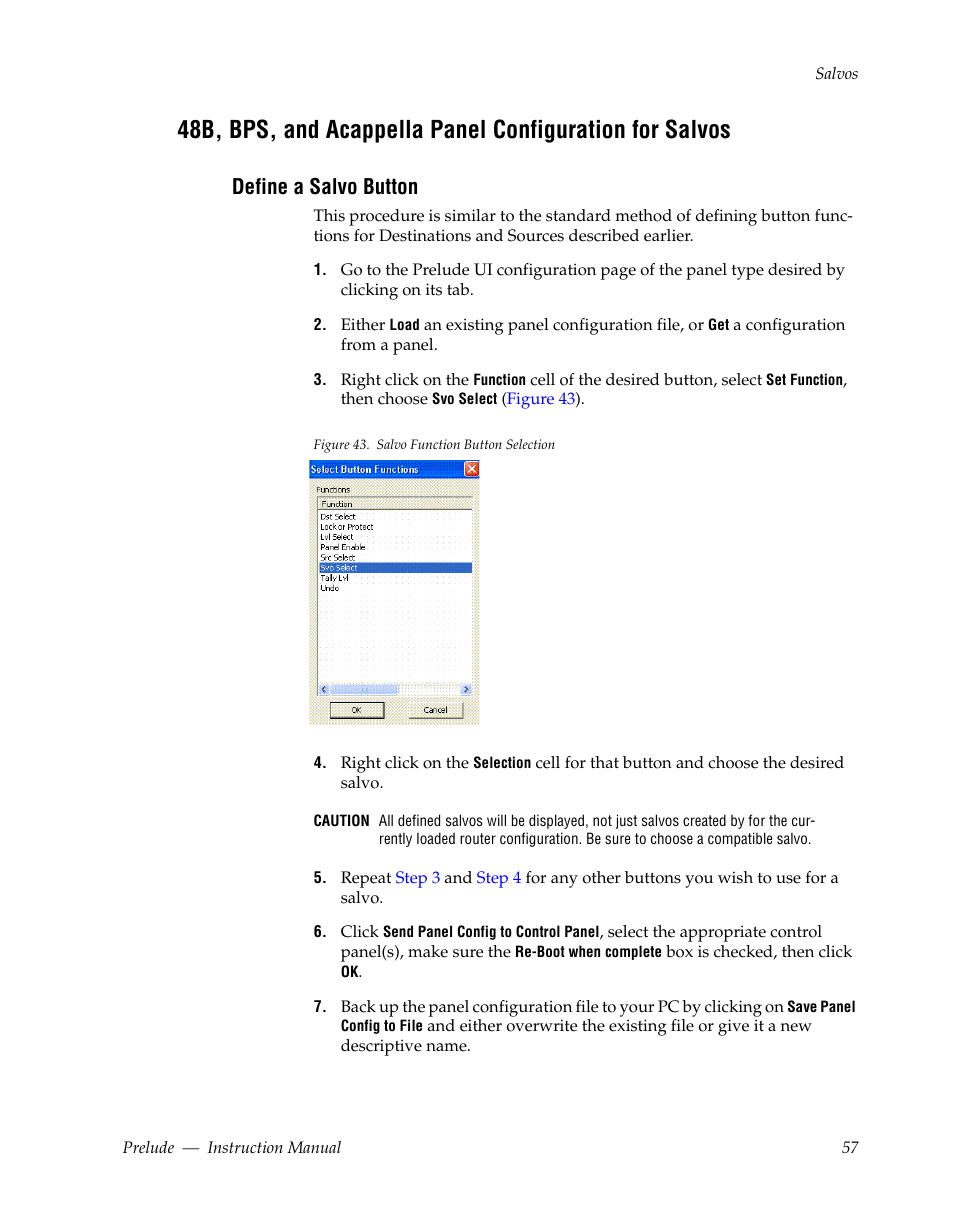 Define a salvo button | Grass Valley Prelude v.3.0 User Manual | Page 57 / 102