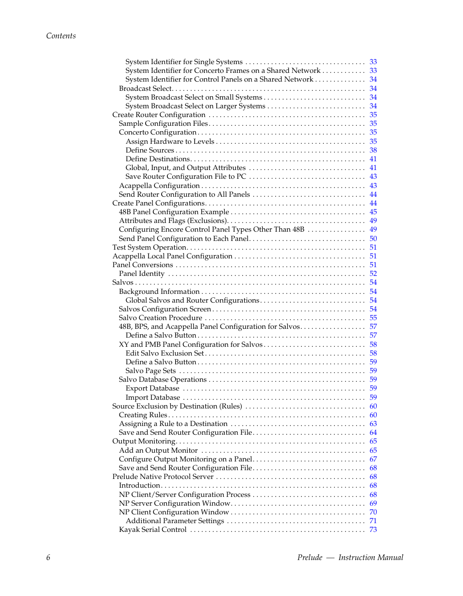 Grass Valley Prelude v.3.0 User Manual | Page 6 / 102