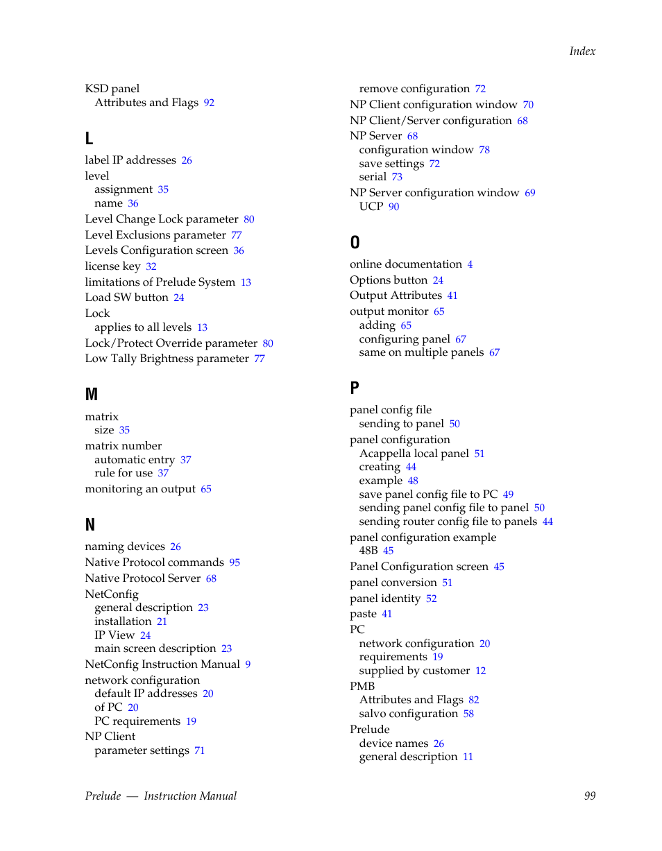 Grass Valley Prelude v.3.0 User Manual | Page 99 / 102