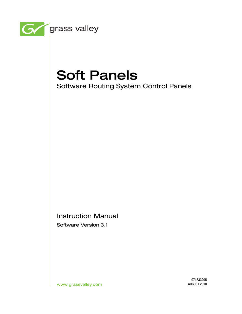 Soft panels | Grass Valley Soft Panels v.3.1 User Manual | Page 3 / 52