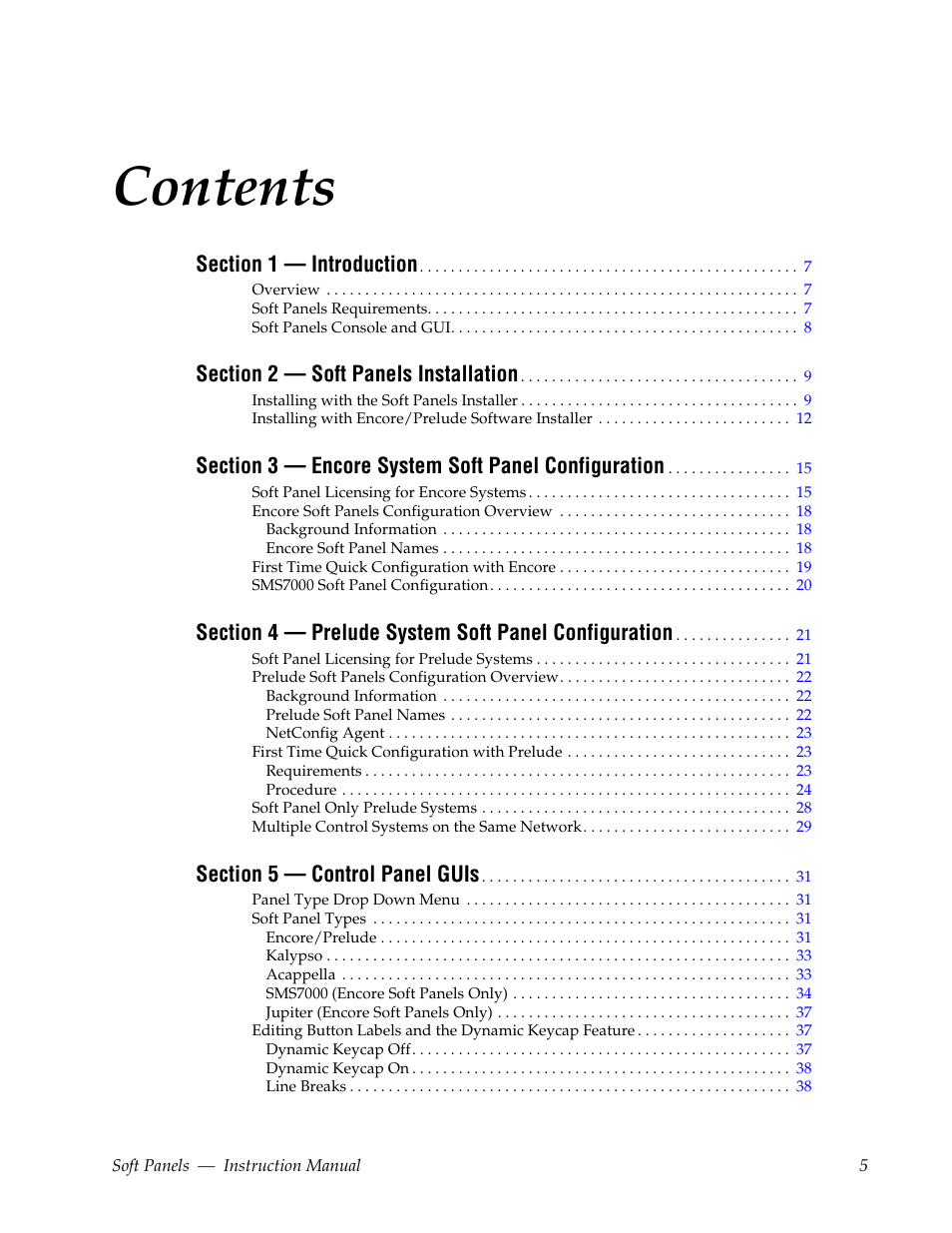 Grass Valley Soft Panels v.3.1 User Manual | Page 5 / 52