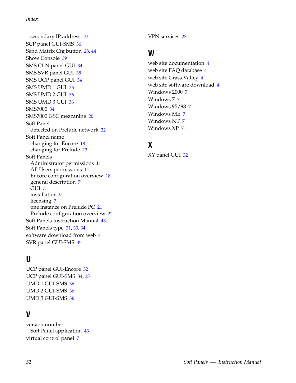 Grass Valley Soft Panels v.3.1 User Manual | Page 52 / 52