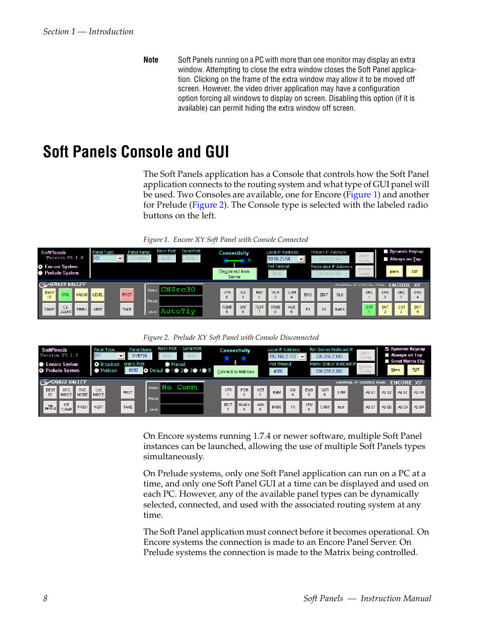 Soft panels console and gui | Grass Valley Soft Panels v.3.1 User Manual | Page 8 / 52