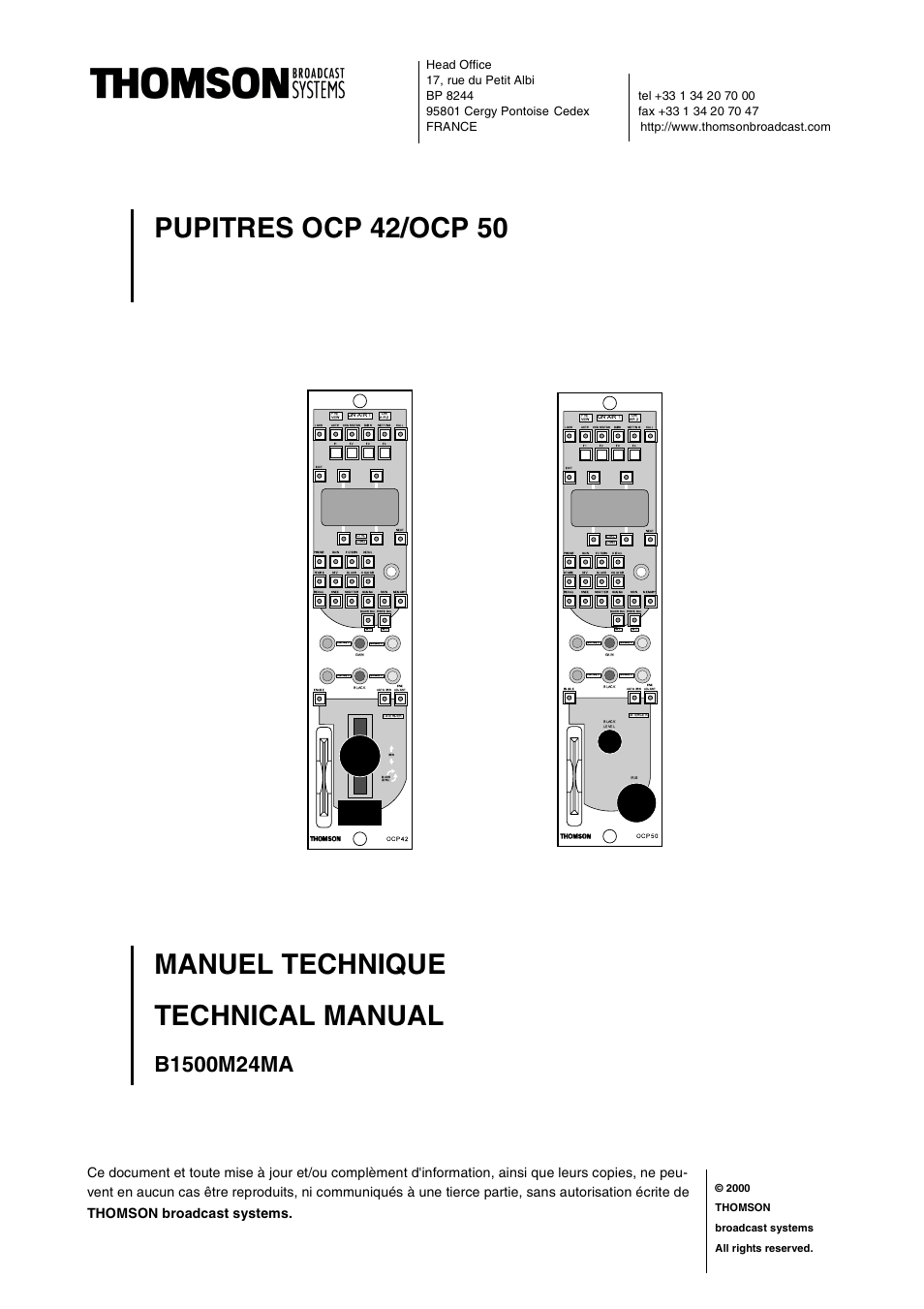 Grass Valley OCP 42 Technical Manual User Manual | 39 pages